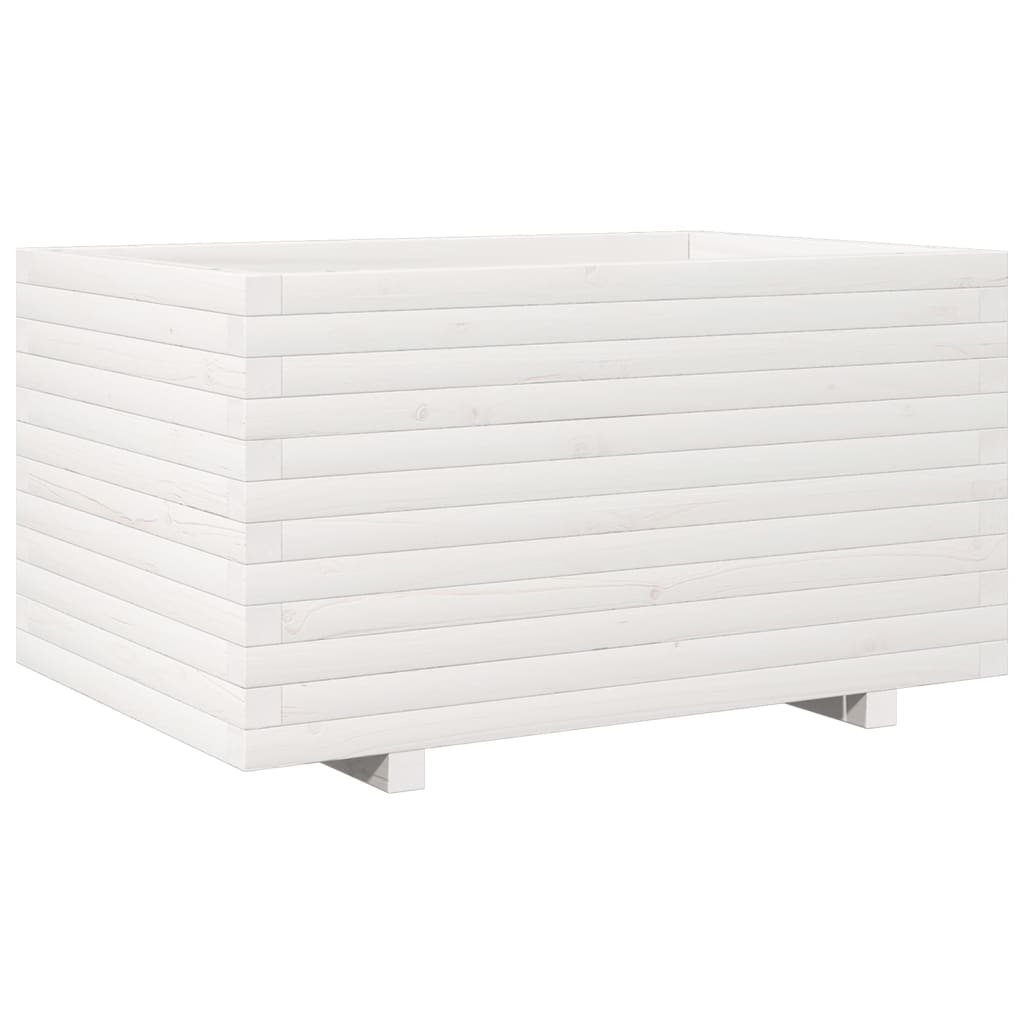 Vrtna sadilica bijela 90x60x49,5 cm od masivne borovine