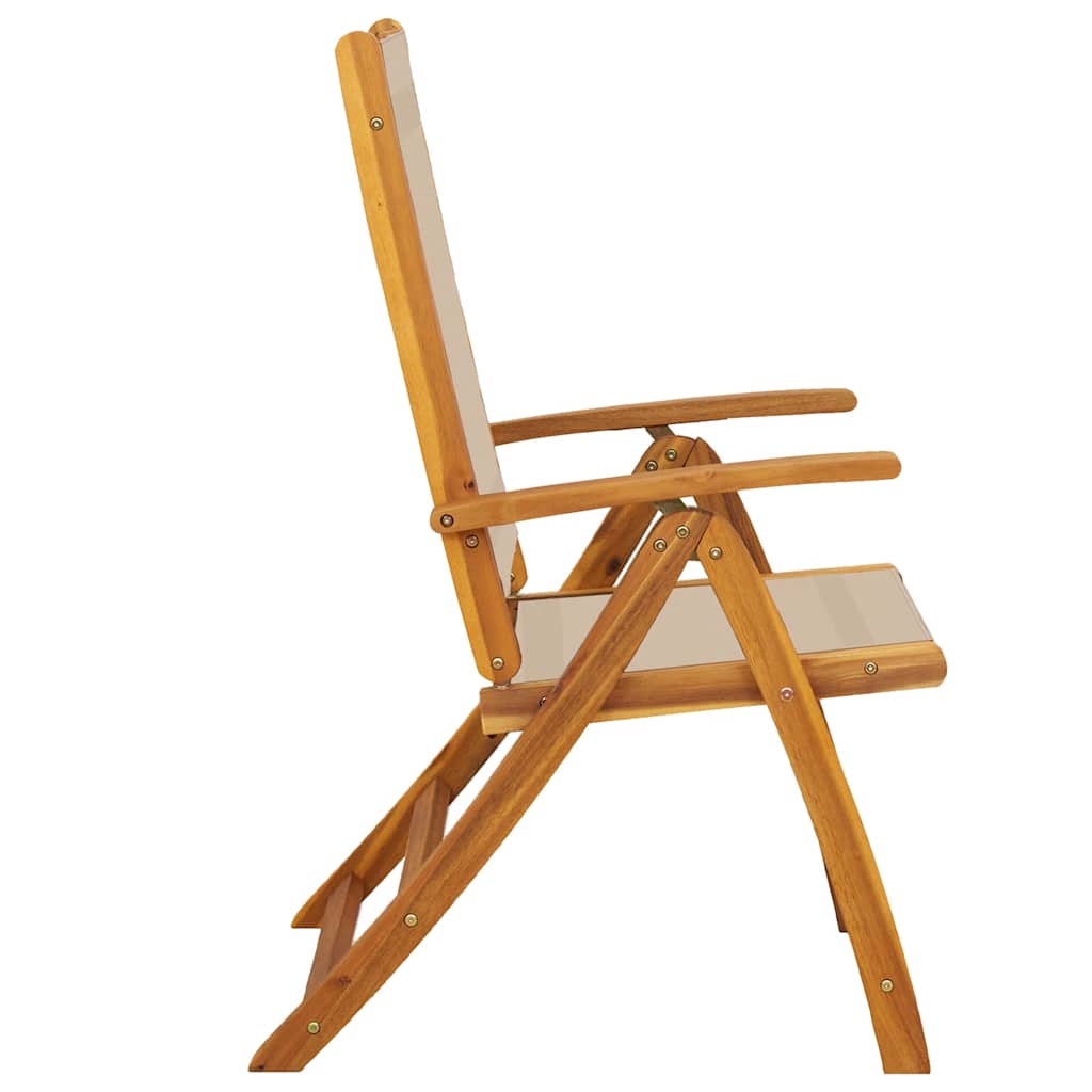 Sklopive vrtne stolice 2 kom masivno bagremovo drvo i tekstilen