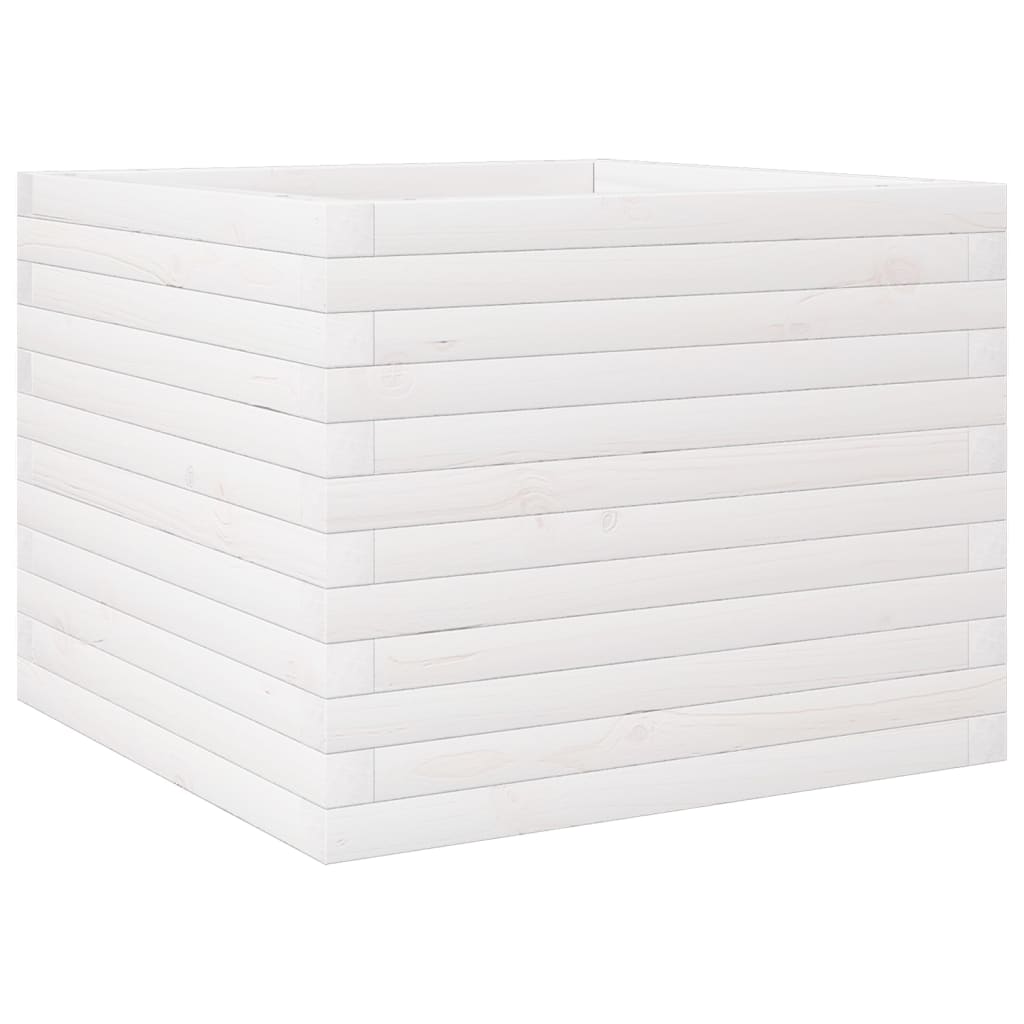 Vrtna sadilica bijela 60x60x46 cm od masivne borovine