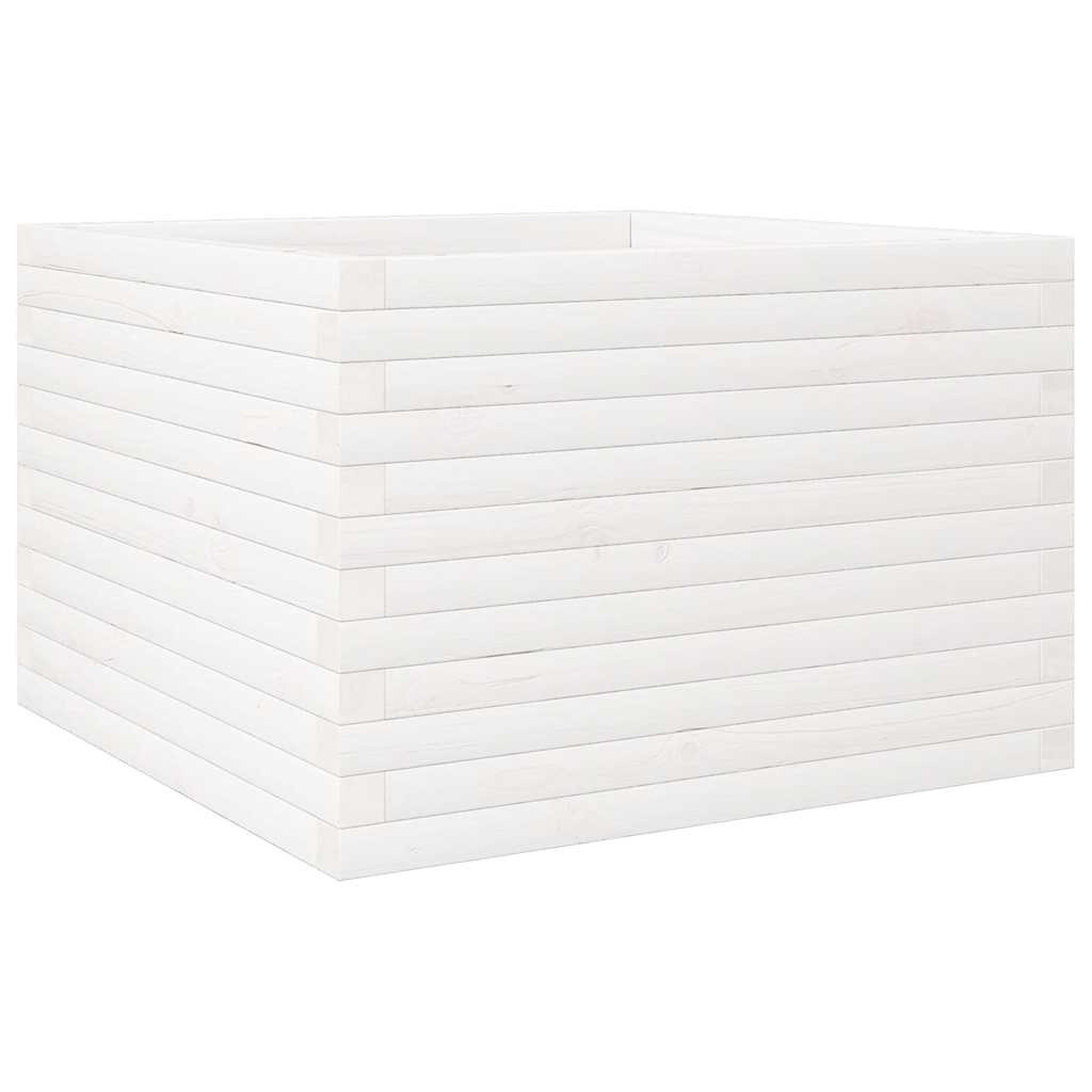 Vrtna sadilica bijela 70x70x46 cm od masivne borovine