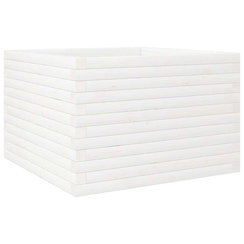Vrtna sadilica bijela 70x70x46 cm od masivne borovine