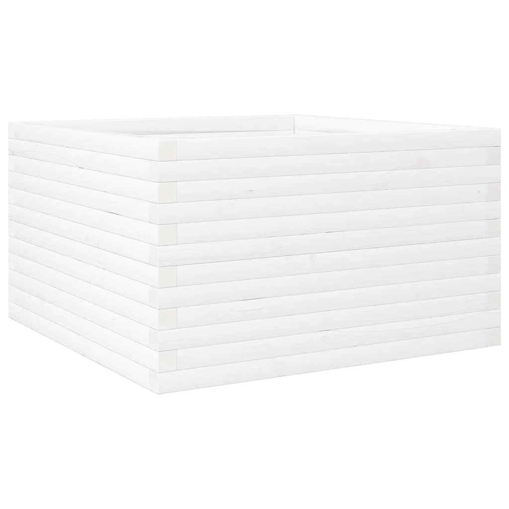 Vrtna sadilica bijela 80x80x46 cm od masivne borovine