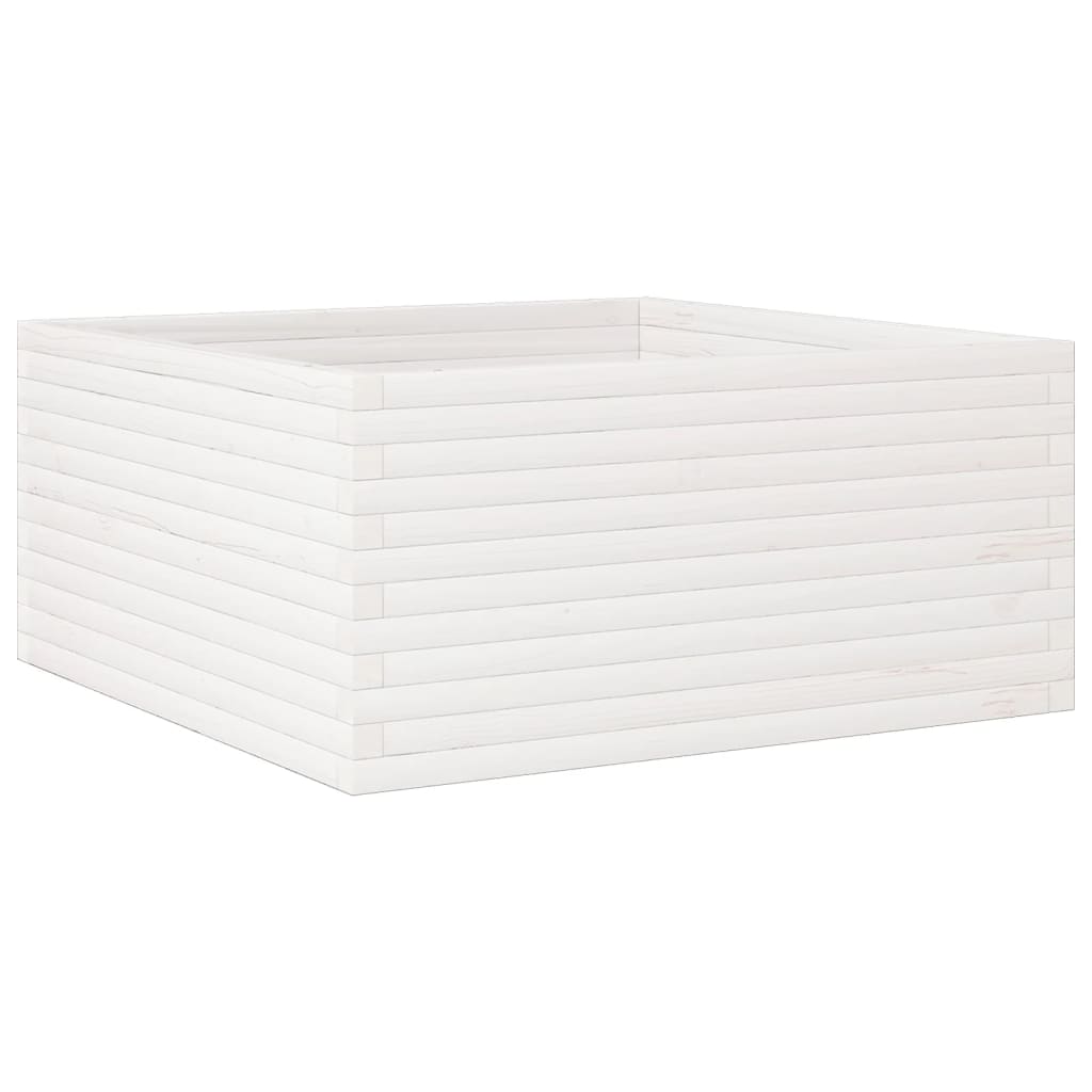 Vrtna sadilica bijela 100x100x46 cm od masivne borovine