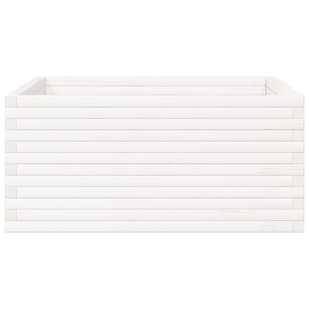 Vrtna sadilica bijela 100x100x46 cm od masivne borovine