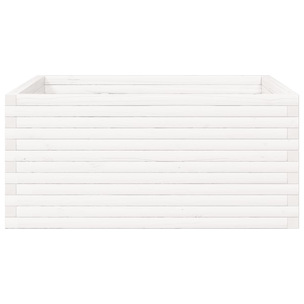 Vrtna sadilica bijela 100x100x46 cm od masivne borovine