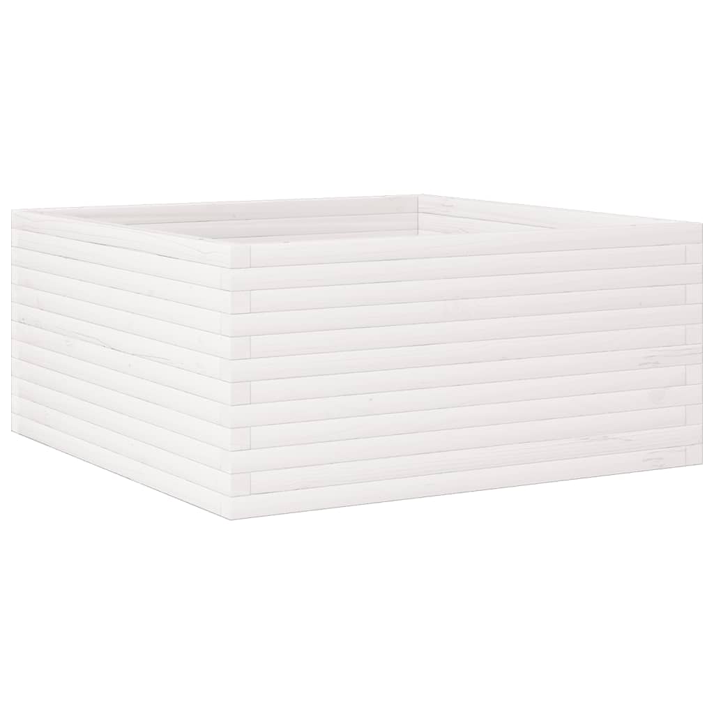 Vrtna sadilica bijela 100x100x46 cm od masivne borovine