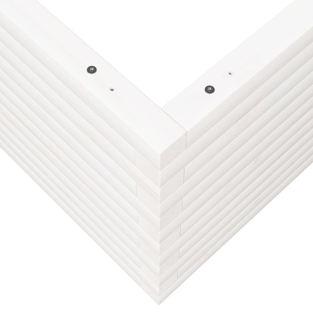 Vrtna sadilica bijela 100x100x46 cm od masivne borovine