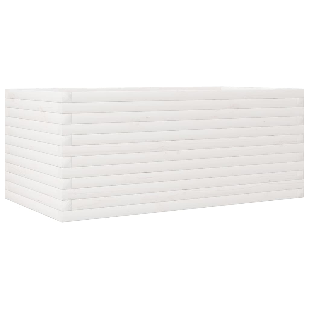 Vrtna sadilica bijela 110x60x46 cm od masivne borovine