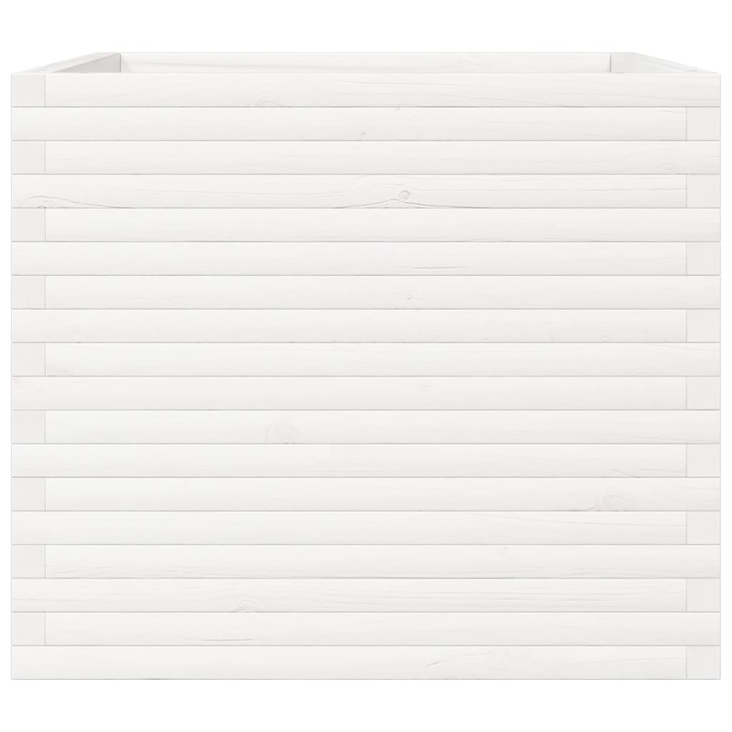 Vrtna sadilica bijela 80x80x68,5 cm od masivne borovine
