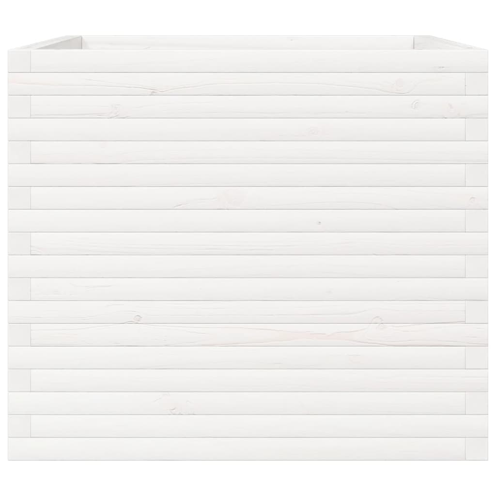 Vrtna sadilica bijela 80x80x68,5 cm od masivne borovine
