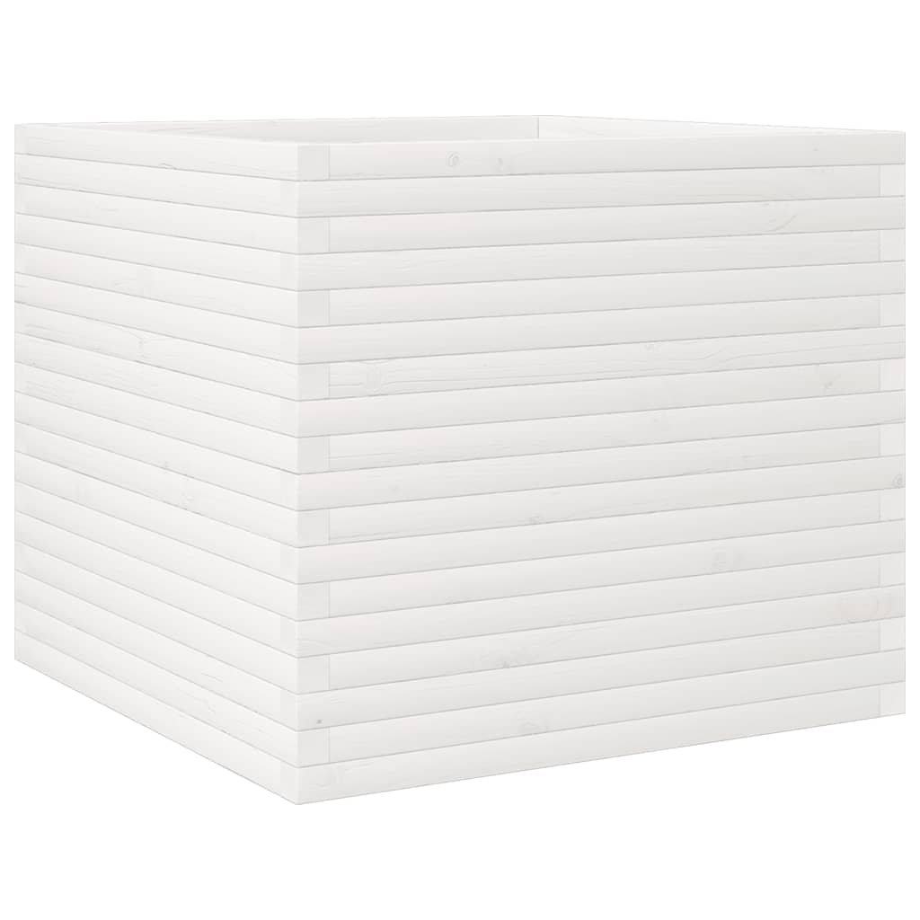 Vrtna sadilica bijela 80x80x68,5 cm od masivne borovine