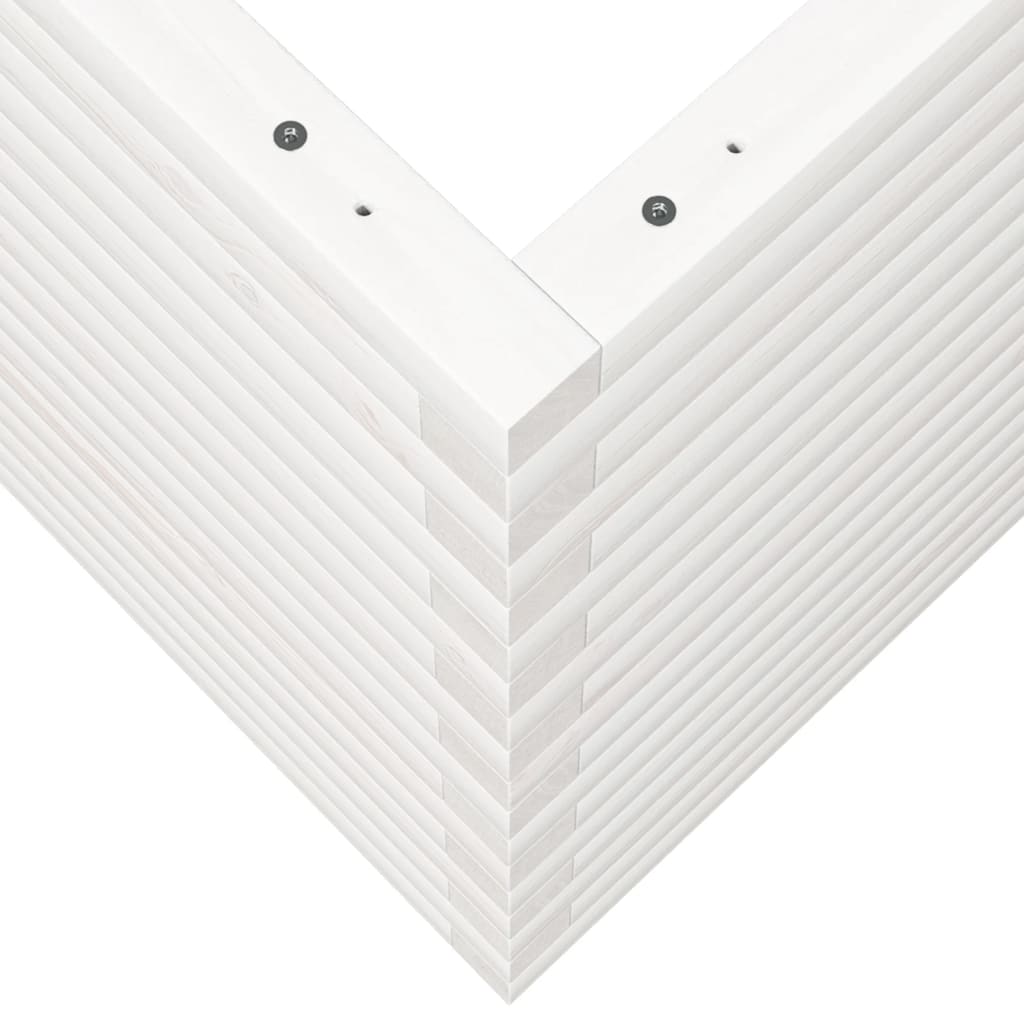 Vrtna sadilica bijela 80x80x68,5 cm od masivne borovine