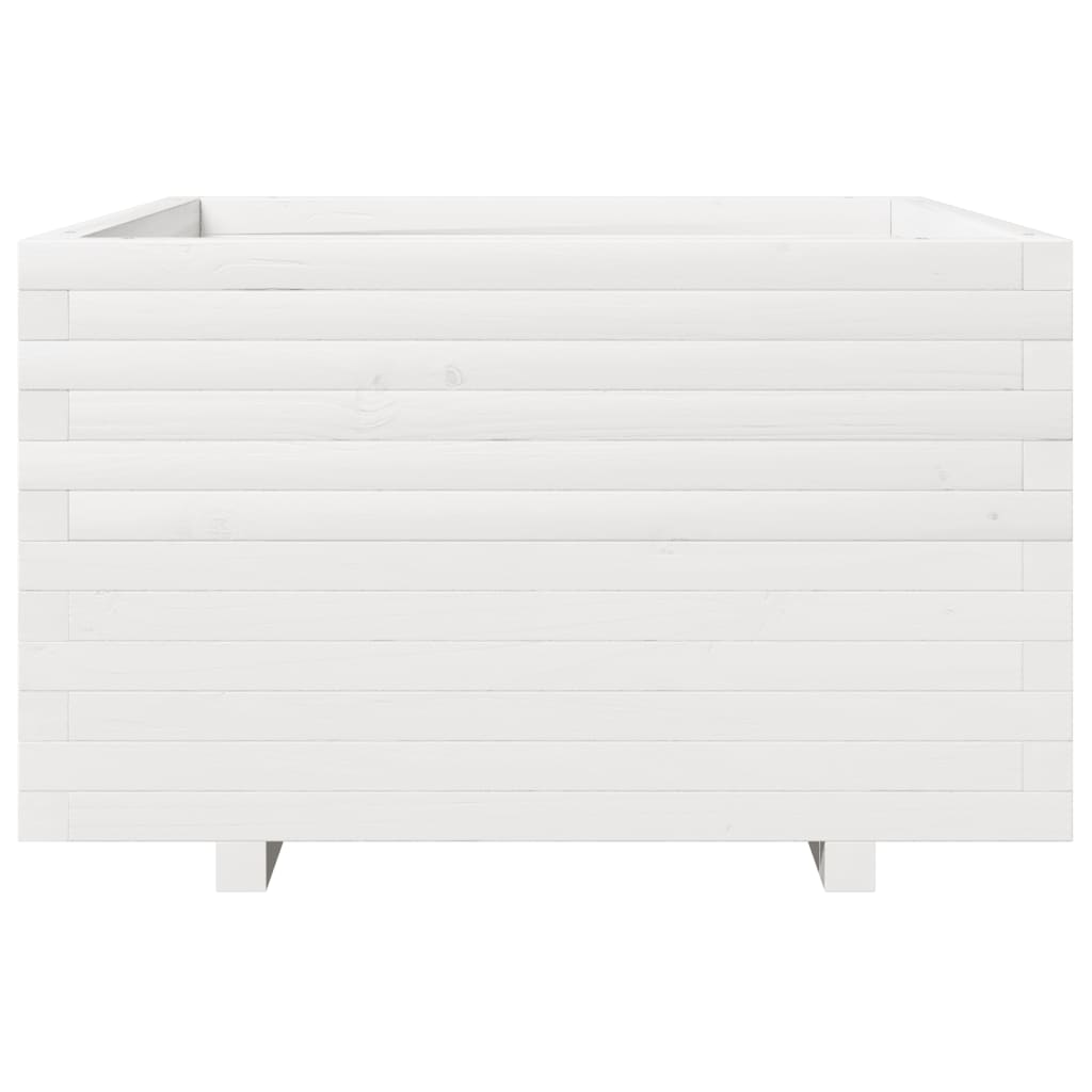 Vrtna sadilica bijela 80x80x49,5 cm od masivne borovine