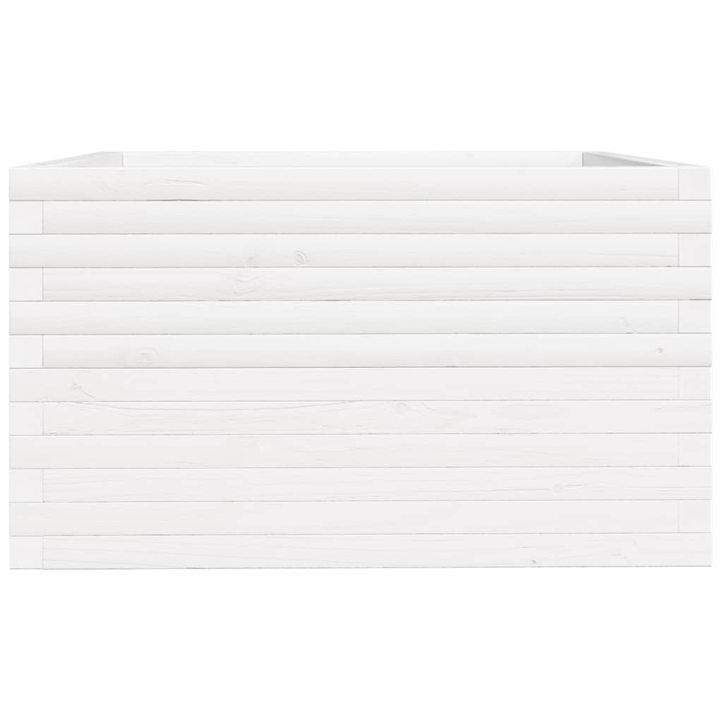 Vrtna sadilica bijela 80x80x49,5 cm od masivne borovine