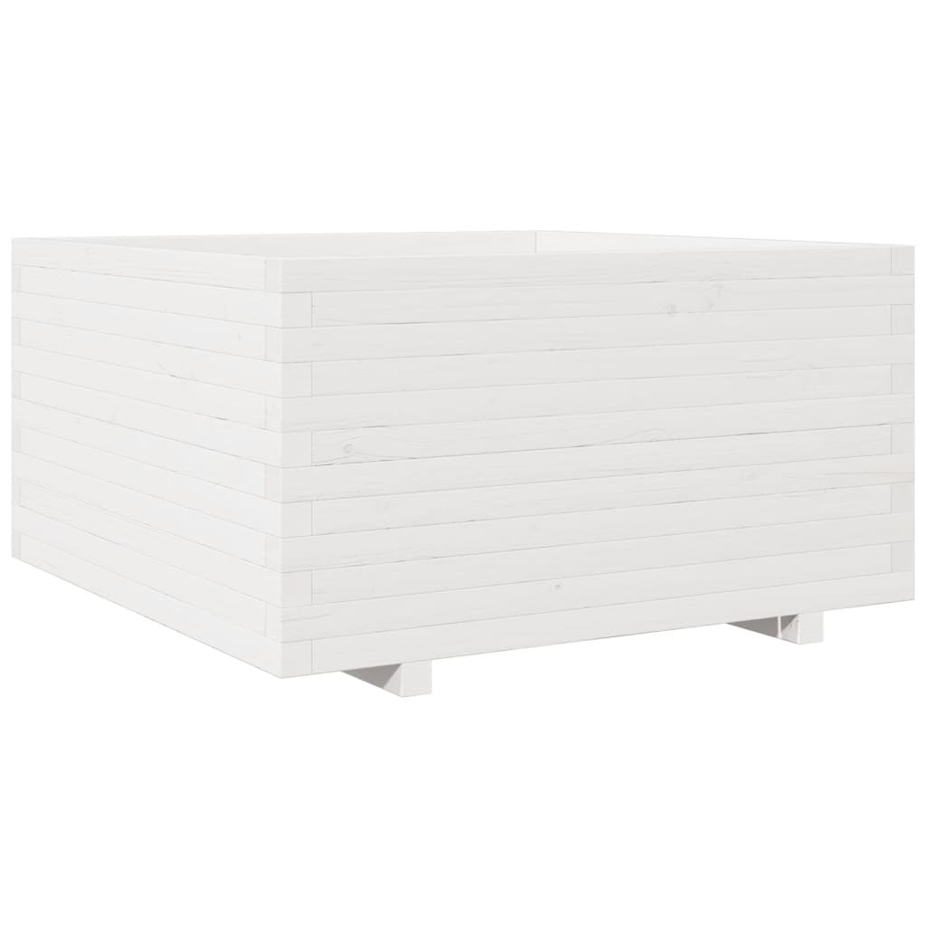 Vrtna sadilica bijela 90x90x49,5 cm od masivne borovine