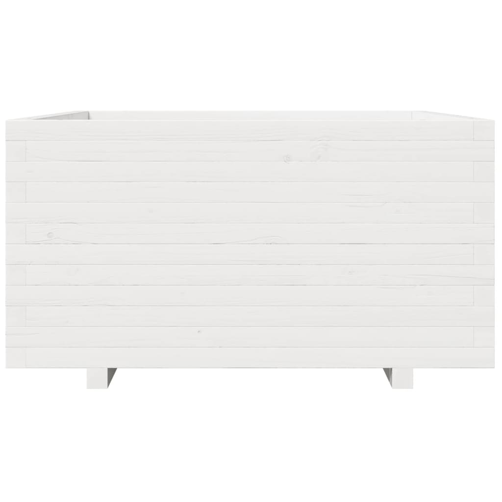 Vrtna sadilica bijela 90x90x49,5 cm od masivne borovine