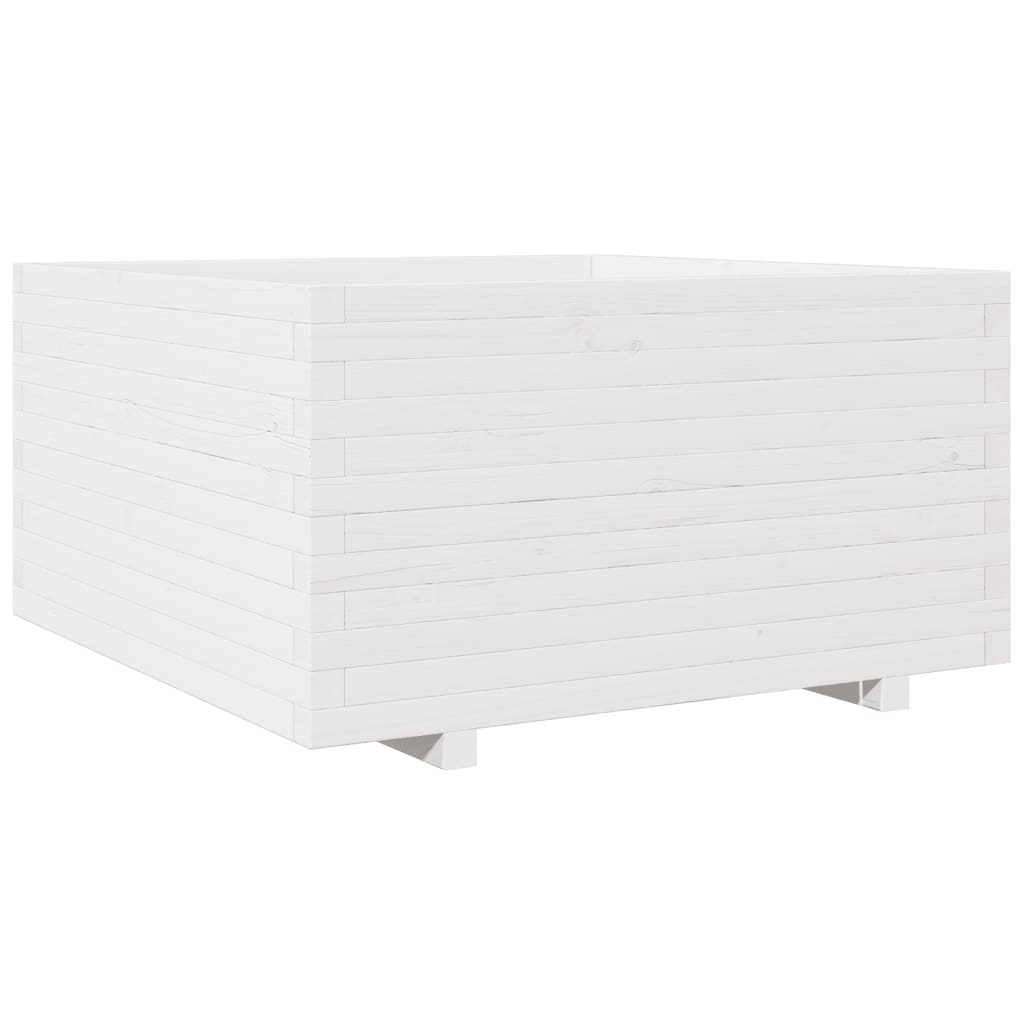 Vrtna sadilica bijela 90x90x49,5 cm od masivne borovine