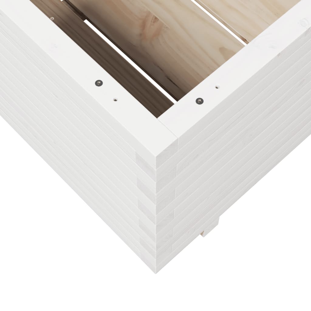 Vrtna sadilica bijela 90x90x49,5 cm od masivne borovine