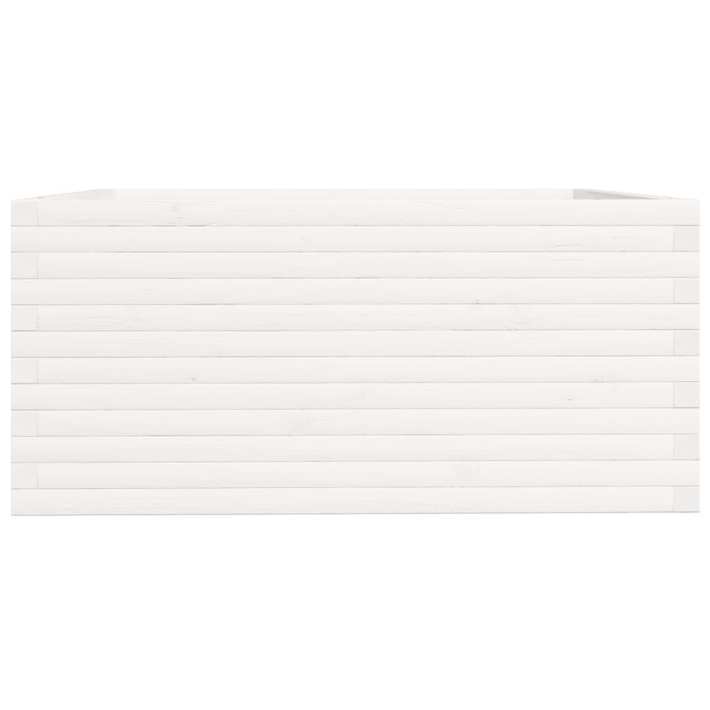 Vrtna sadilica bijela 100x100x49,5 cm od masivne borovine
