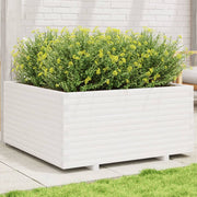 Vrtna sadilica bijela 100x100x49,5 cm od masivne borovine