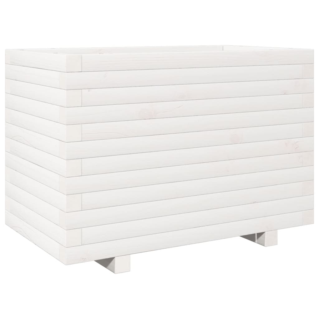 Vrtna sadilica bijela 70x40x49,5 cm od masivne borovine
