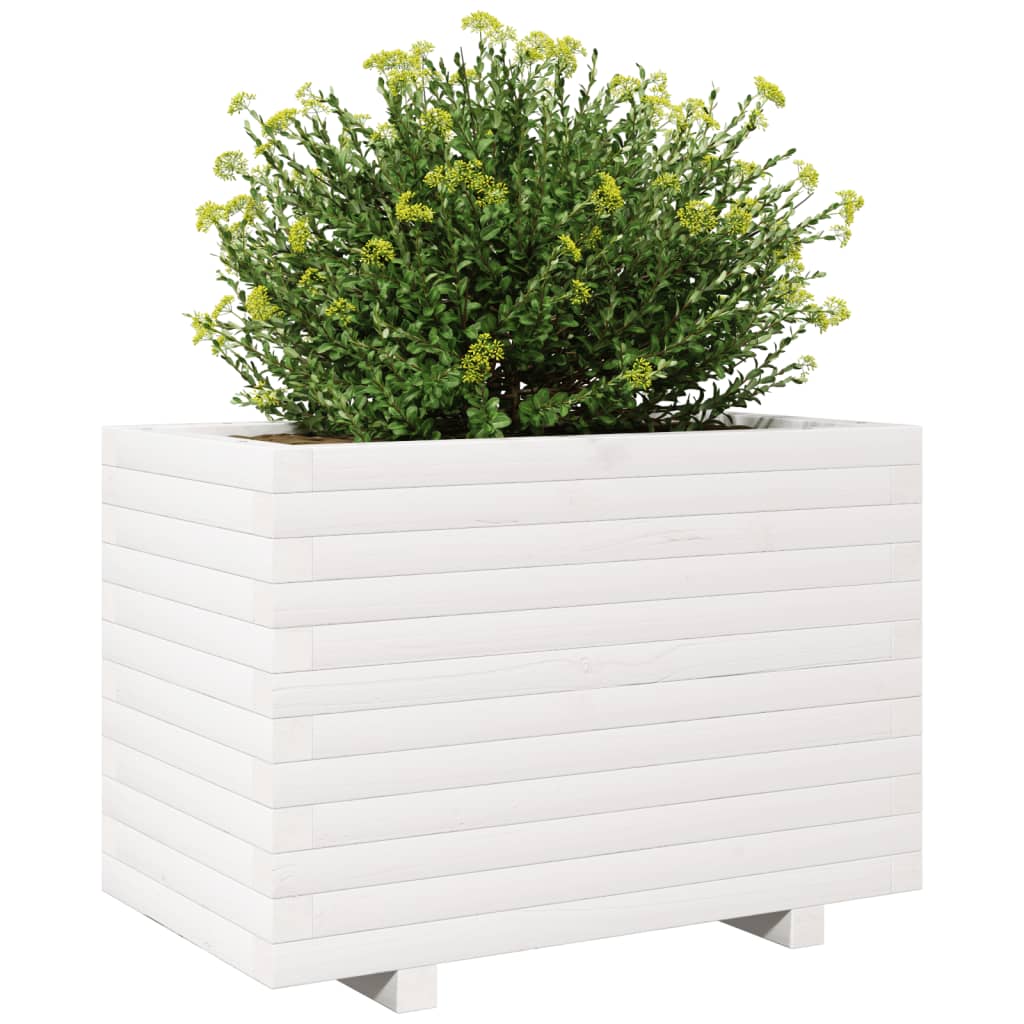Vrtna sadilica bijela 70x40x49,5 cm od masivne borovine
