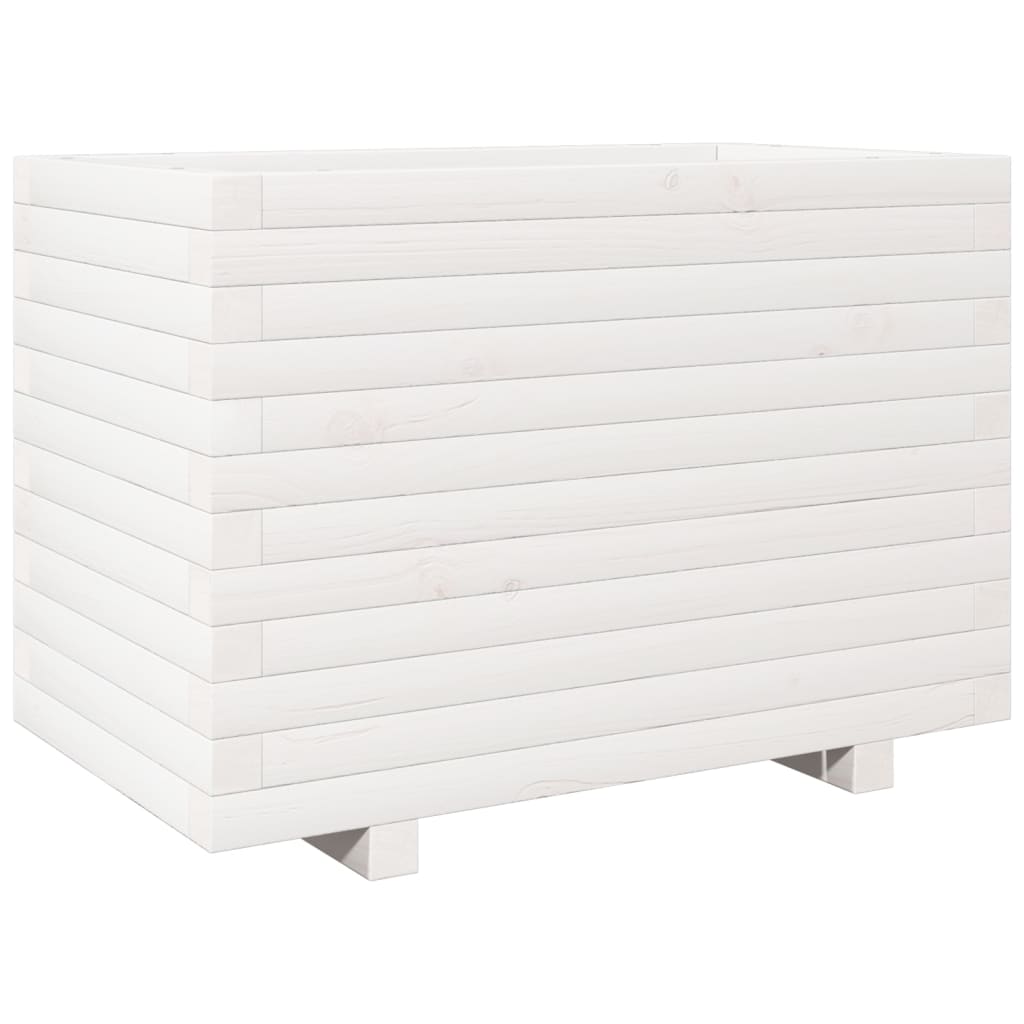 Vrtna sadilica bijela 70x40x49,5 cm od masivne borovine