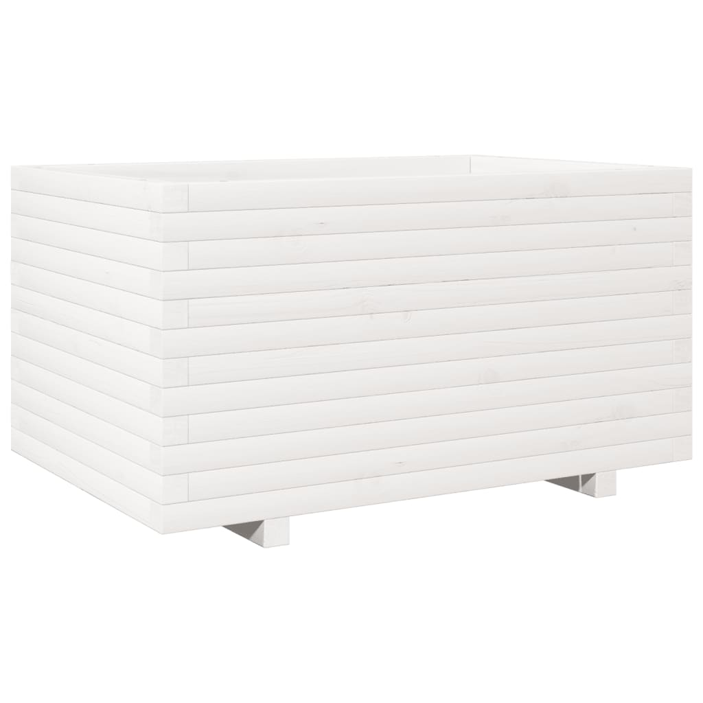 Vrtna sadilica bijela 90x60x49,5 cm od masivne borovine