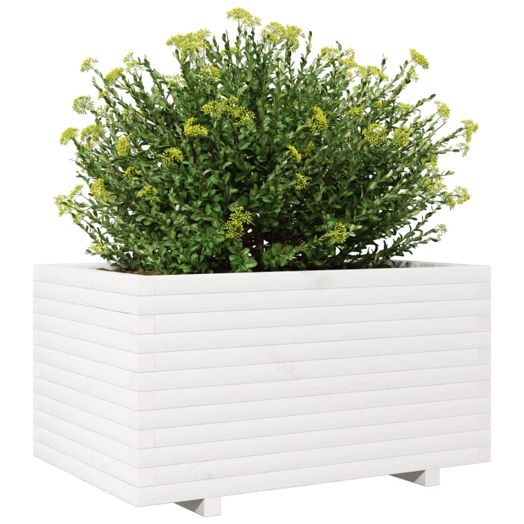 Vrtna sadilica bijela 90x60x49,5 cm od masivne borovine