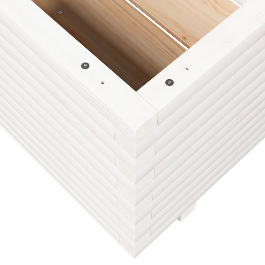 Vrtna sadilica bijela 90x60x49,5 cm od masivne borovine
