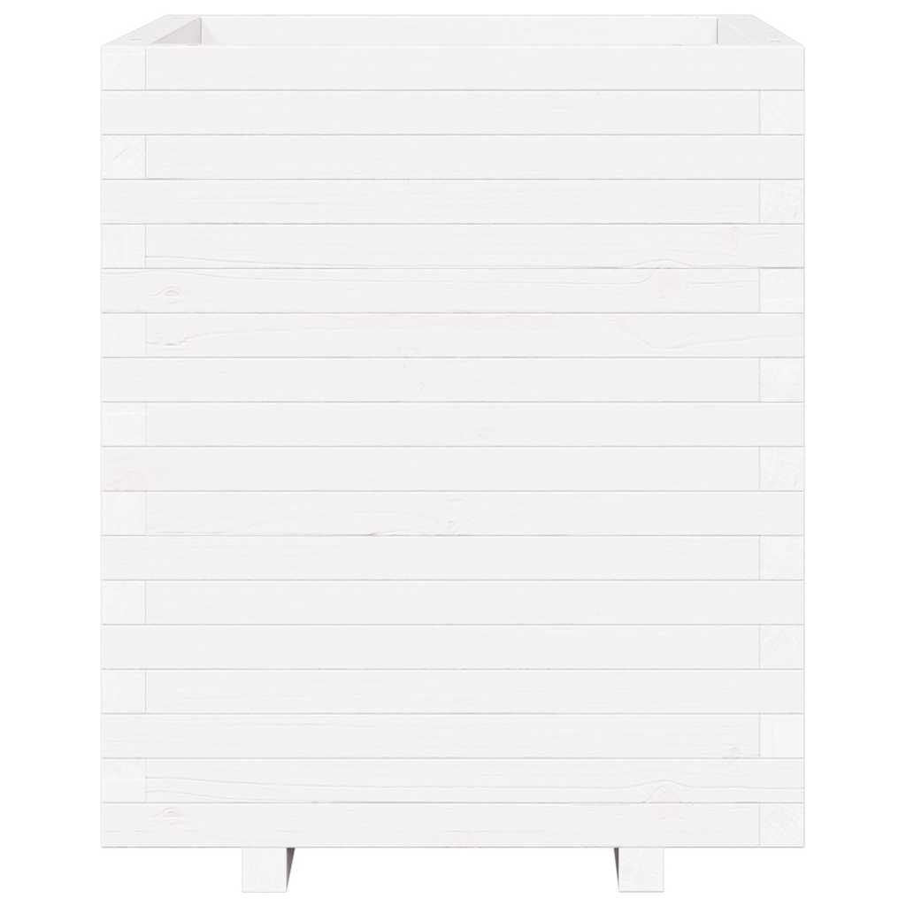 Vrtna sadilica bijela 60x60x72,5 cm od masivne borovine