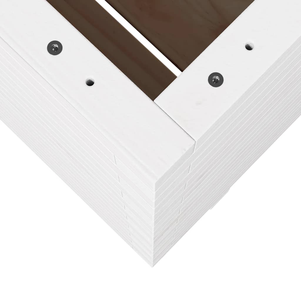 Vrtna sadilica bijela 60x60x72,5 cm od masivne borovine