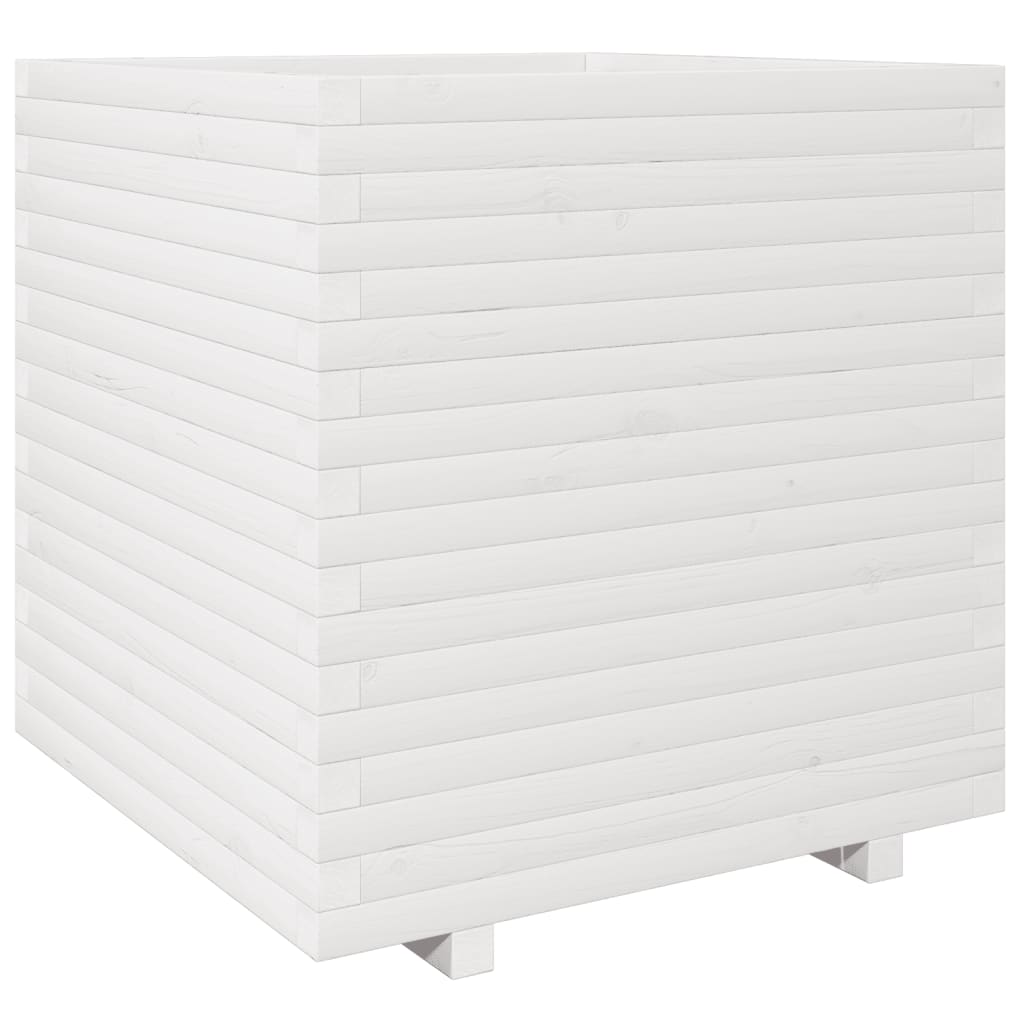 Vrtna sadilica bijela 70x70x72,5 cm od masivne borovine