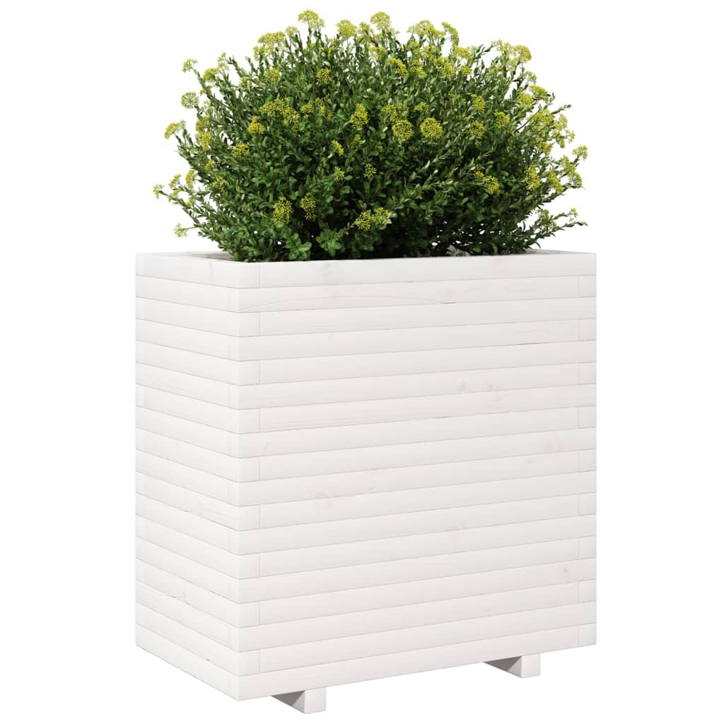 Vrtna sadilica bijela 70x40x72,5 cm od masivne borovine