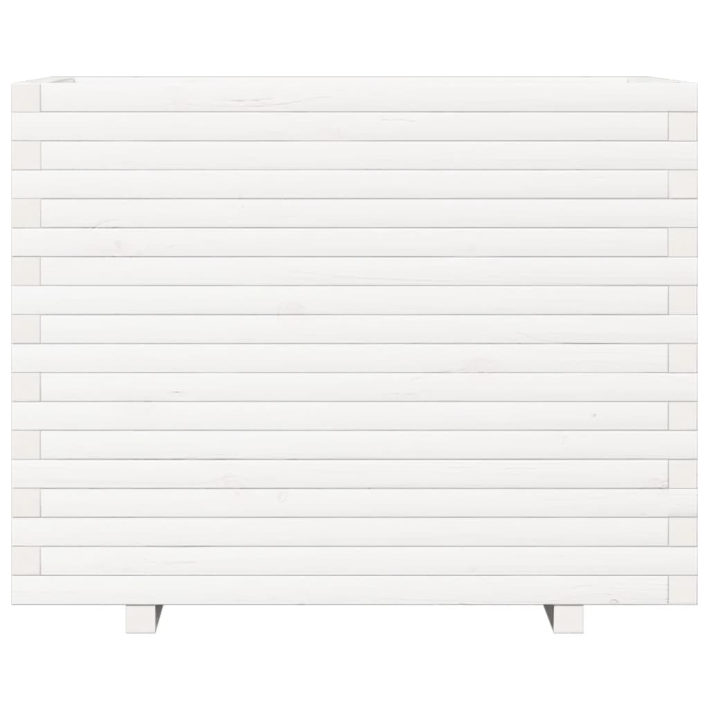 Vrtna sadilica bijela 90x60x72,5 cm od masivne borovine