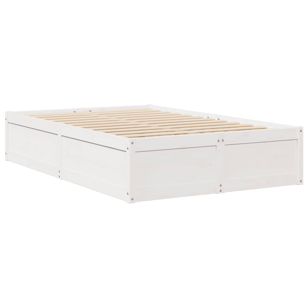 Krevet s madracem bijeli 90x200 cm od masivne borovine