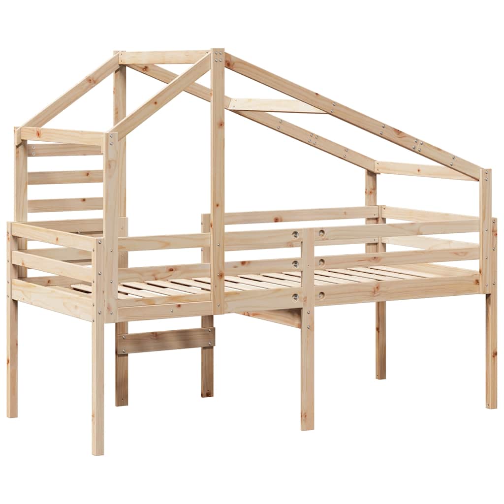 Visoki krevet s krovom 80 x 200 cm od masivne borovine