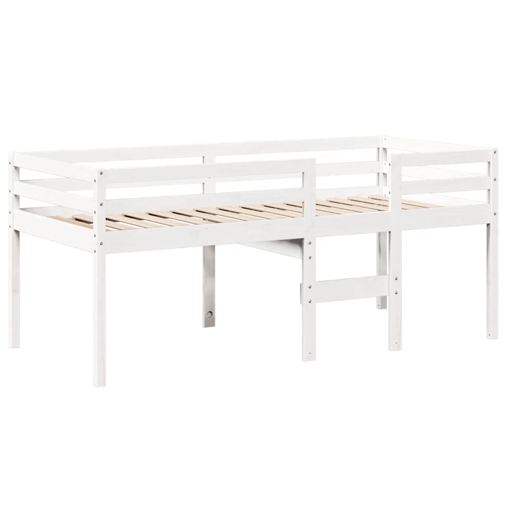Visoki krevet s krovom bijeli 90 x 200 cm od masivne borovine