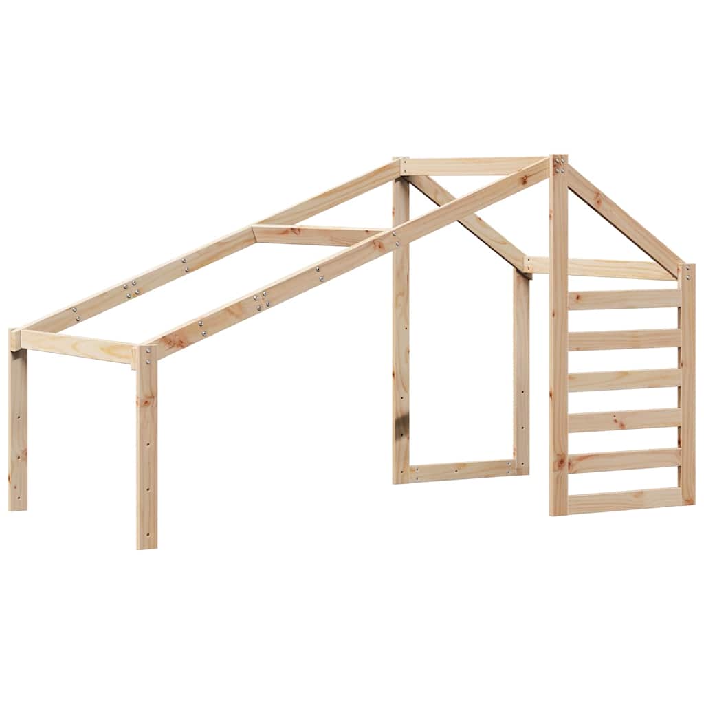 Visoki krevet s krovom 90 x 190 cm od masivne borovine