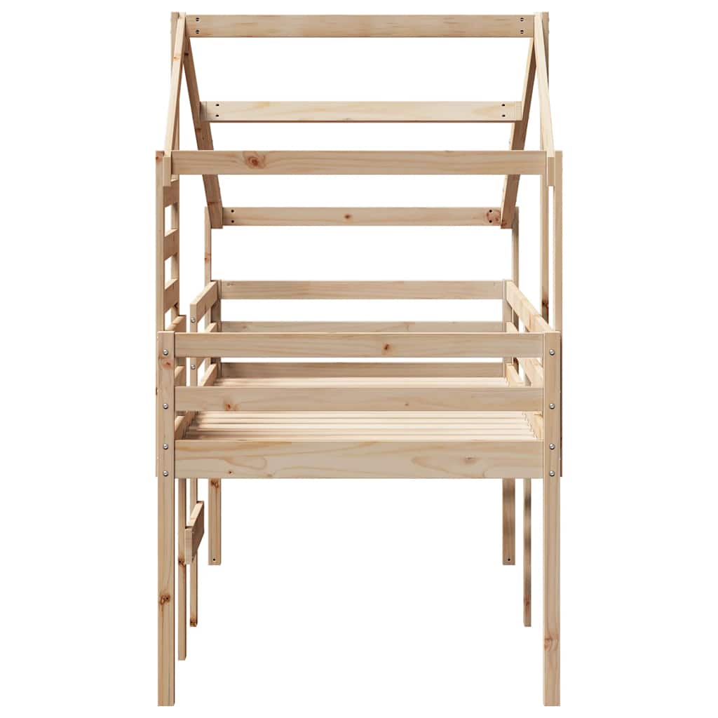 Visoki krevet s krovom 75 x 190 cm od masivne borovine