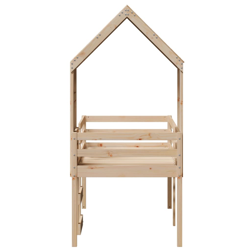 Visoki krevet s krovom 75 x 190 cm od masivne borovine