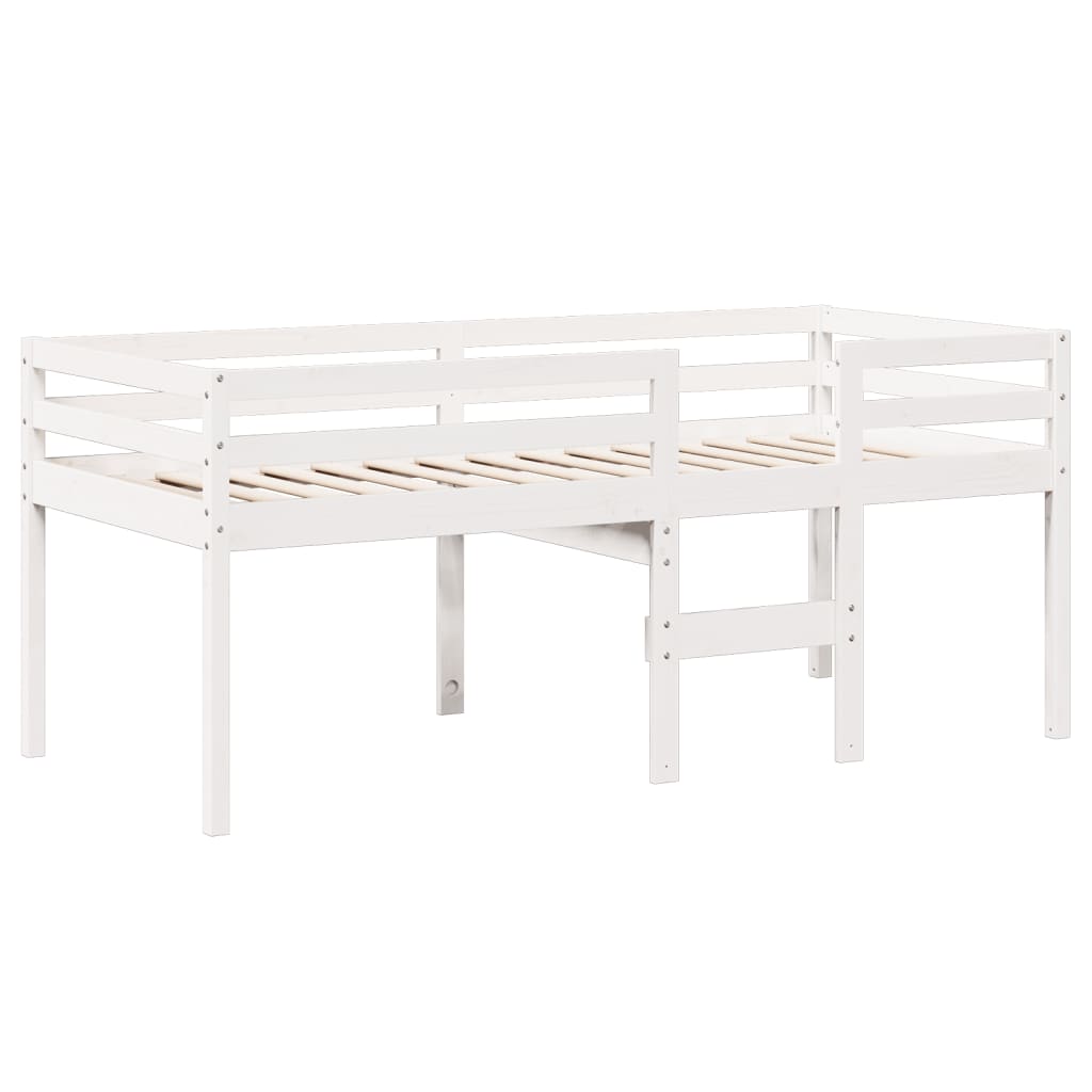 Visoki krevet s krovom bijeli 90 x 200 cm od masivne borovine