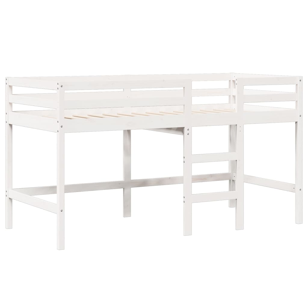 Visoki krevet s krovom bijeli 80 x 200 cm od masivne borovine