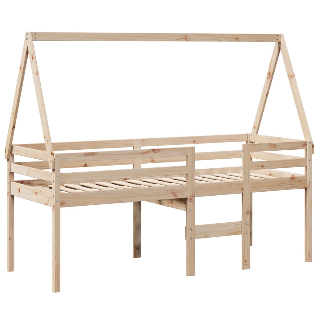 Visoki krevet s krovom 80 x 200 cm od masivne borovine