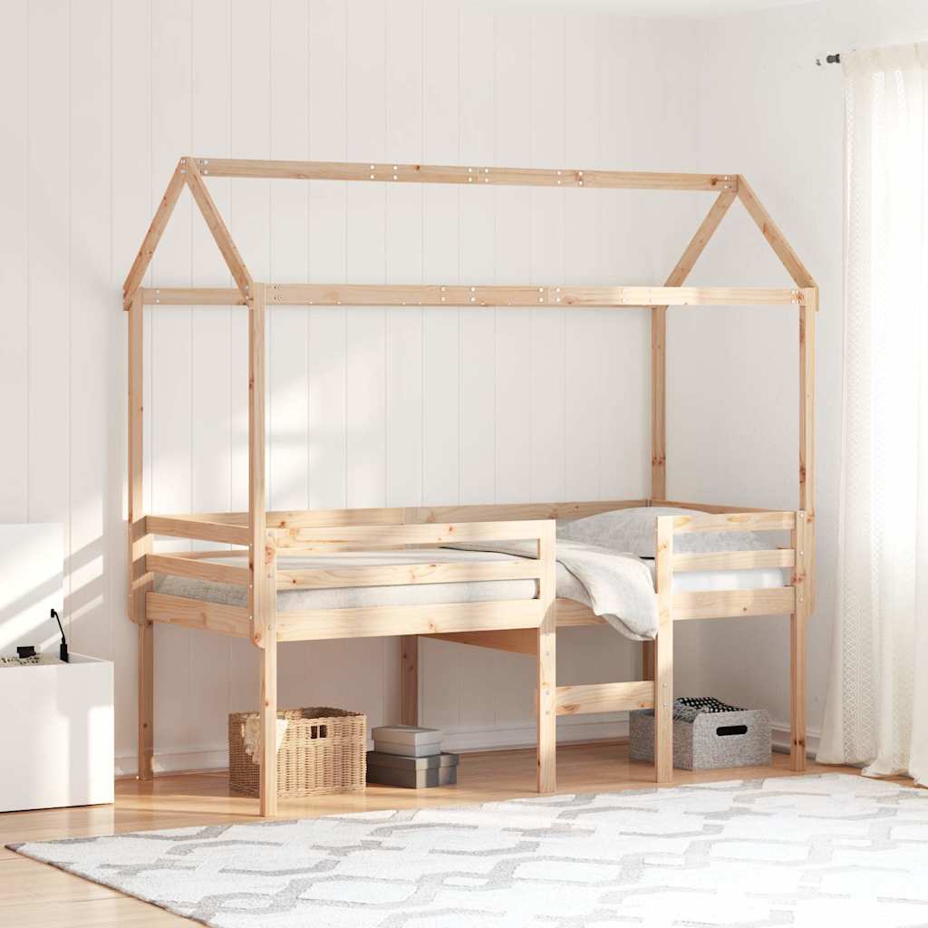 Visoki krevet s krovom 80 x 200 cm od masivne borovine