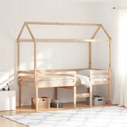 Visoki krevet s krovom 90 x 190 cm od masivne borovine