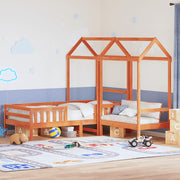 Set kreveta i klupe s krovom voštano smeđi 75x190 cm borovina