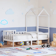 Dnevni krevet s krovom bez madraca bijeli 80x200cm masivno drvo