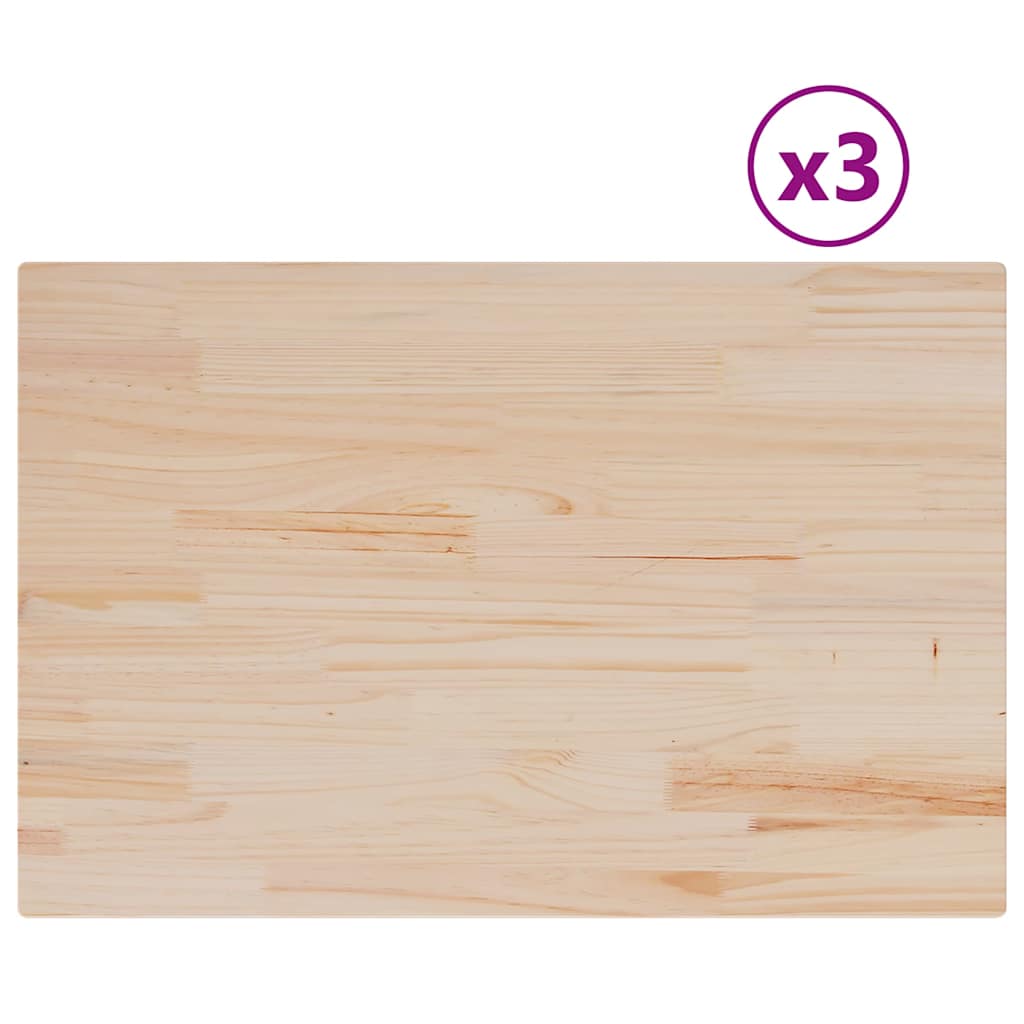 Stolne ploče 3 kom 80x53x1,7 cm od masivne borovine pravokutne