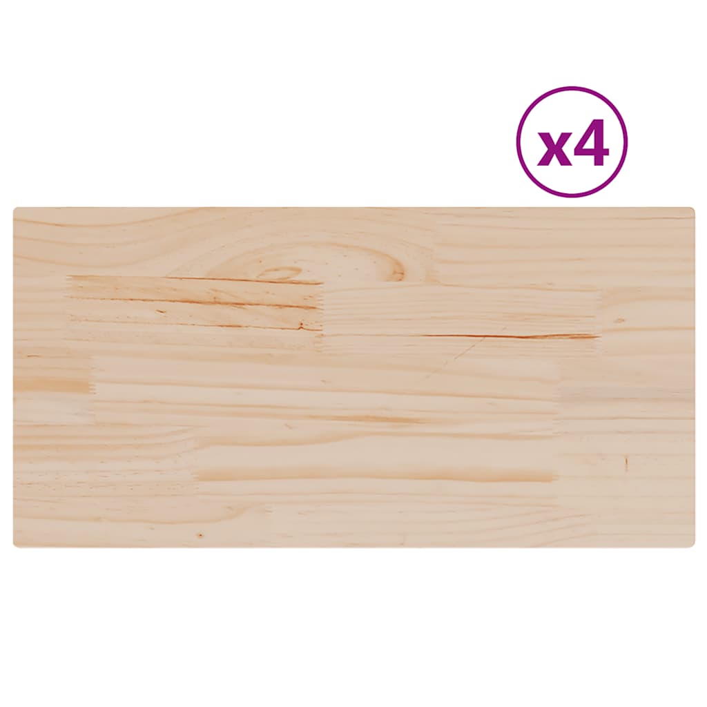 Stolne ploče 4 kom 90x45x2,5 cm od masivne borovine pravokutne